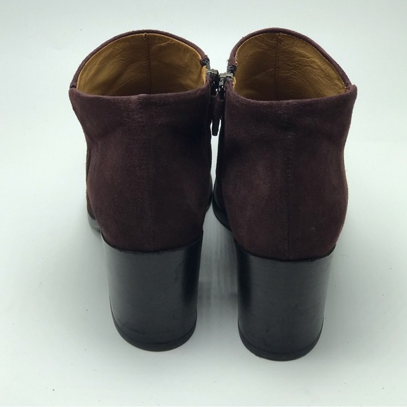 Alberto Fermani Erica Purple Suede Pointed Toe Block Heel Booties Sz 35.5 4.5 - Picture 4 of 8